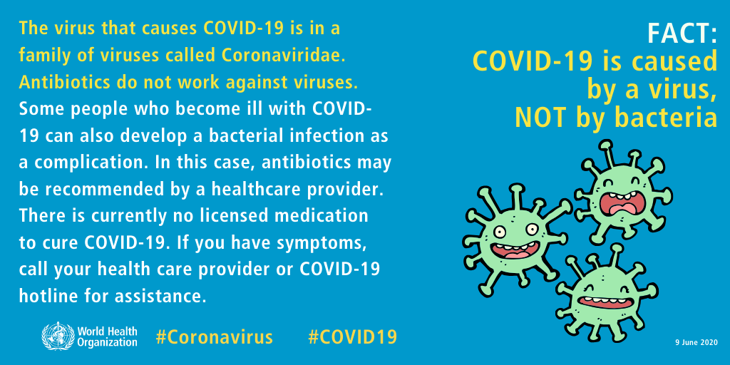 Antibiotics are not effective against COVID-19